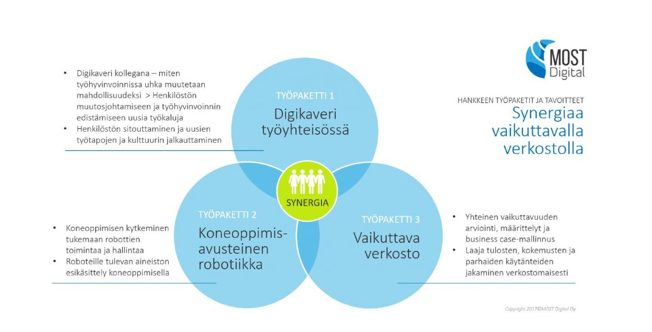 Kuva: Hankkeen osa-alueet ja tavoitteet.