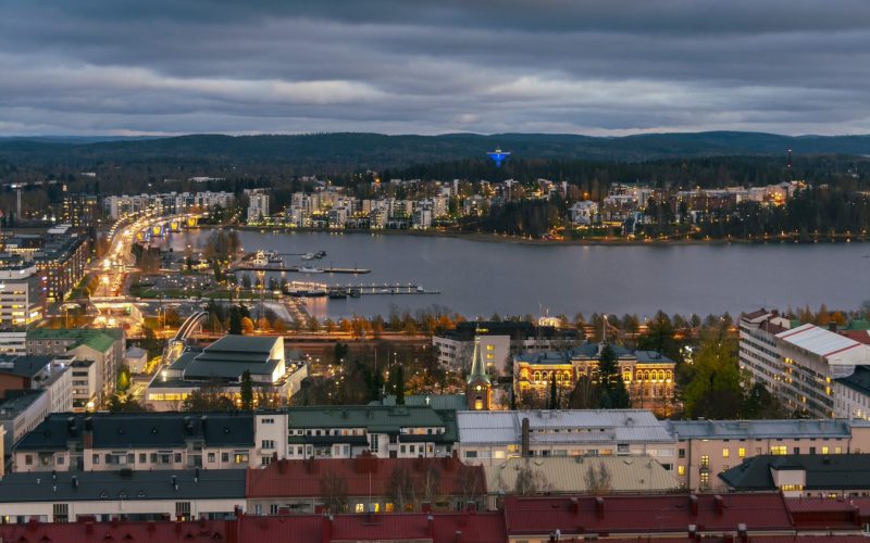 Valokuva: Ilmakuva Jyväskylän keskustasta.